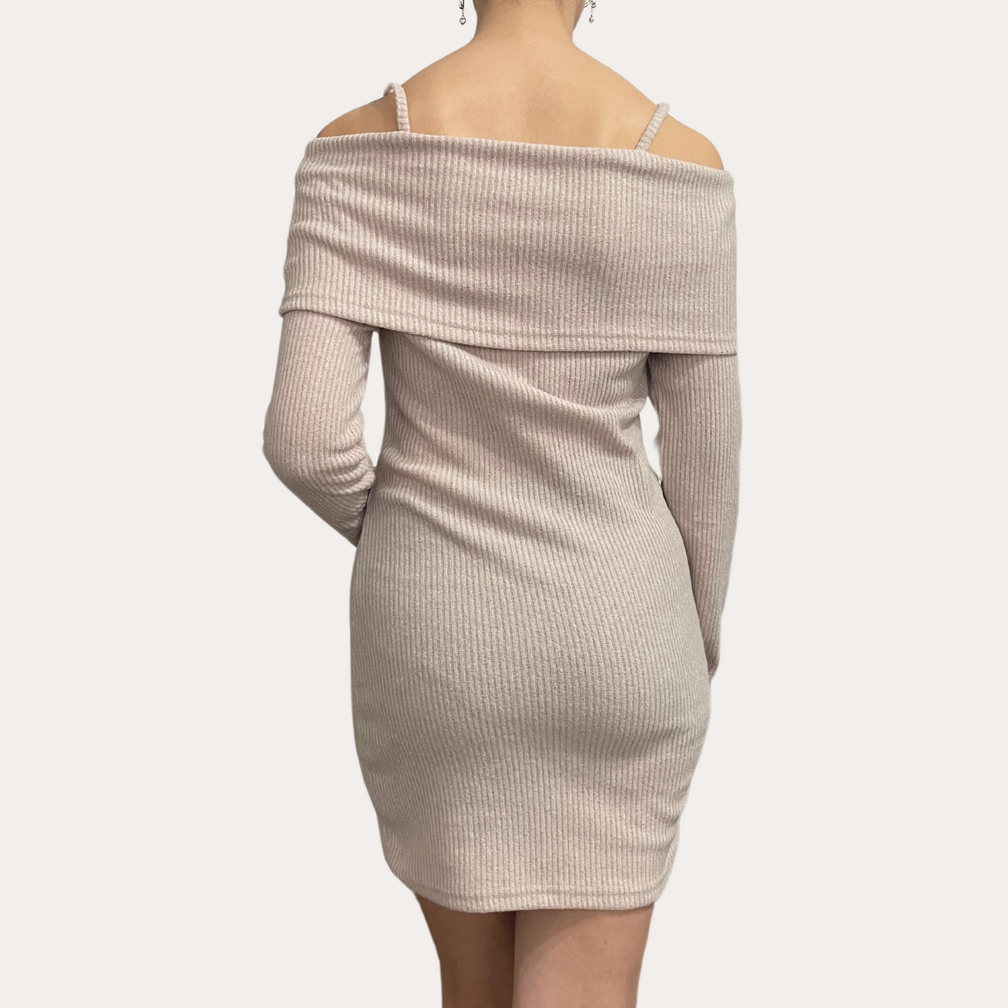 Off the Shoulder Ribbed Bodycon Dress